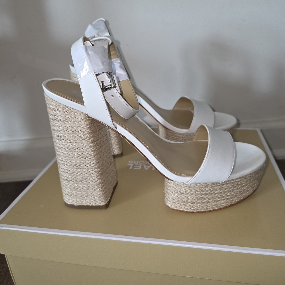 Michael Kors Ankle-Strap Espadrille Platform Sandals Wmns 9.5 NIB Coastal Preppy